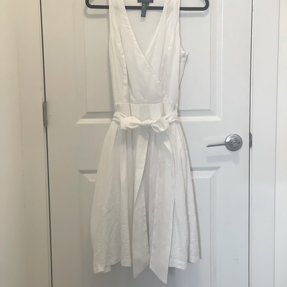 Ralph Lauren sleeveless white linen midi dress - Picture 1 of 7